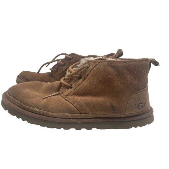 UGG Neumel Suede Womens Sz 11 Men’s Sz 9Chukka Boots Chestnut Brown Lace-Up Logo - Picture 13 of 16